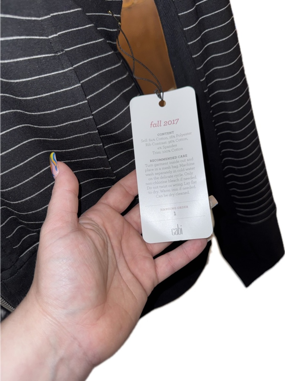 CAbi Chelsea Chic Fall 2017 Chalk Stripe Sprint Jacket in Black and White - Picture 5 of 12
